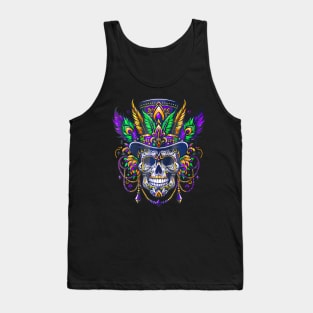 Mardi Gras Skull Top Hat New  Witch Doctor Tank Top